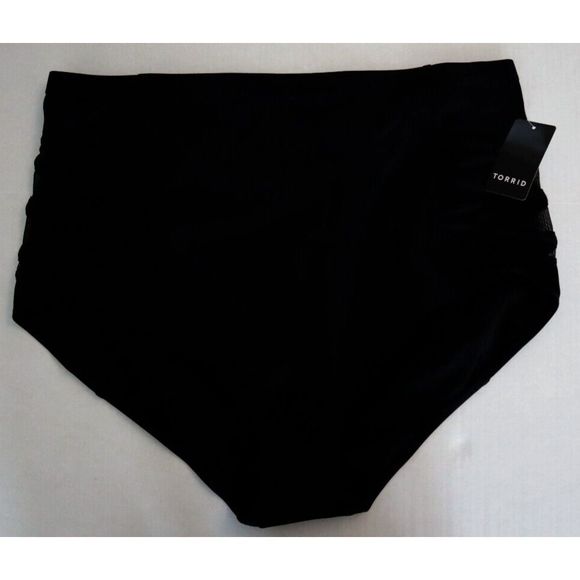 Torrid Plus Sz 2 (2X) (18-20) Black High Waist Lattice Side Swim Suit Bottom - Picture 1 of 6